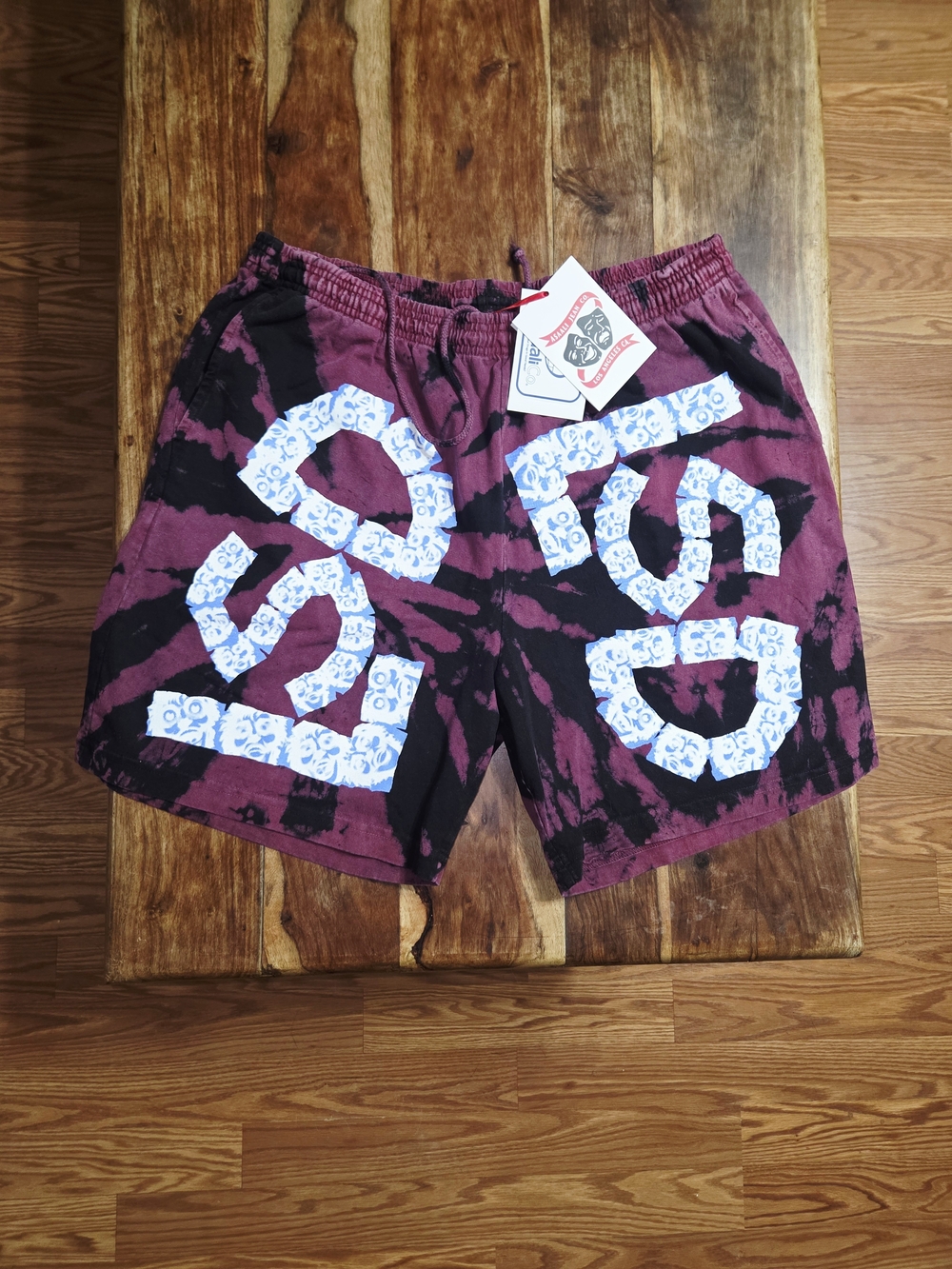 Asaali Tie-Dye Wash "LSD" Graphic Lounge Shorts. Size X-Large